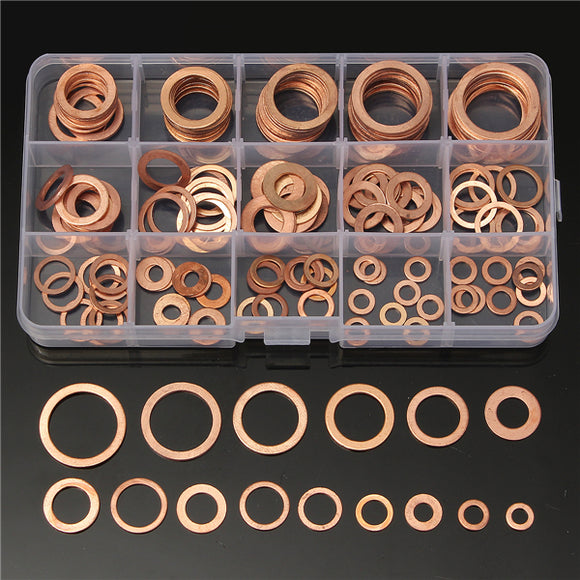 150Pcs,Solid,Copper,Washers,Assorted,Washer,Plastic,Sizes