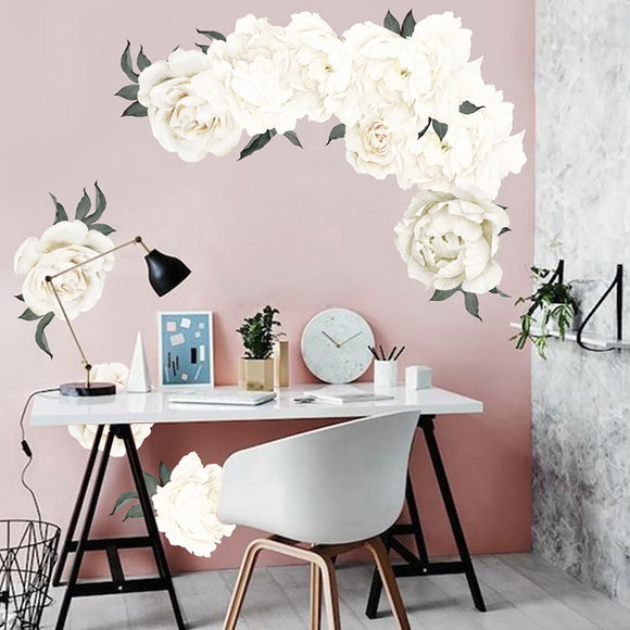 Fresh,Peony,Flower,Sticker,Living,Mural,Decal,Decorations