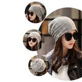 Womens,Winter,Slouchy,Beanie,Outdoor,Double,Layers,Earmuffs,Brimless,Bonnet