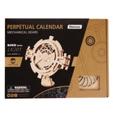 Wooden,Perpetual,Calendar,Mechanical,Gears,Building,Puzzle,Building,Model