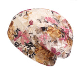 Women,Summer,Breathable,Flowers,Ethnic,Cotton,Beanie,Vintage,Elastic,Turban