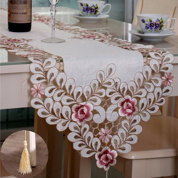 Pastoral,Table,Runner,Flower,Tablecloth,Wedding,Party,Decorative
