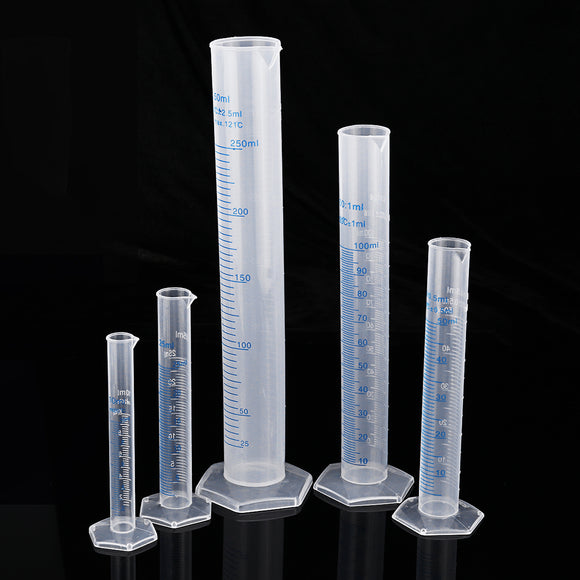 250mL,Plastic,Measuring,Cylinder,Beaker,Flask,Laboratory,Scale