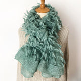 Women,Fleece,Flower,Hallow,Autumn,Winter,Protection,Elegant,Casual,Scarf,Shawl