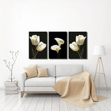 Miico,Painted,Three,Combination,Decorative,Paintings,Botanic,White,Flower,Decoration