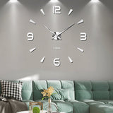 Frameless,Large,Clock,Mirror,Stickers,Office,School,Decoration