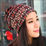 Womens,Ethnic,Cotton,Double,Layers,Brimless,Outdoor,Classic,Earmuffs,Beanie