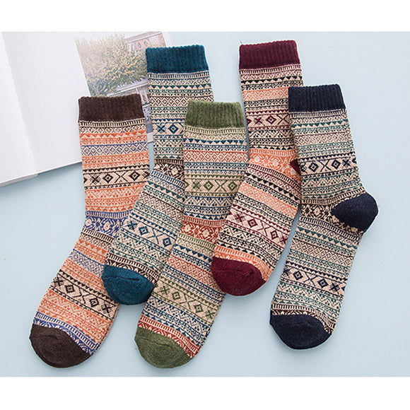 Ethnic,Knitted,Woolen,Socks,Comfortable,Breathable,Stockings