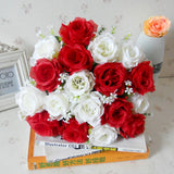 Bouquet,Artificial,Roses,Flowers,Bridal,Wedding,Decor,Supplies