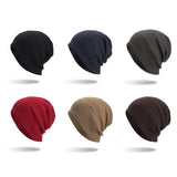 Winter,Plain,Thicken,Brimless,Knitted,Curlable,Earmuffs,Slouch,Beanie