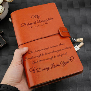 Engraved,Leather,Journal,Notebook,Diary,Daughter,Challenges,Engraved,Notebook,Diary