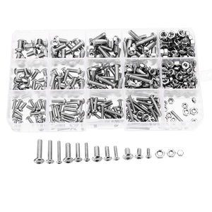 Suleve,MXSH3,440Pcs,Stainless,Steel,Button,Socket,Screws,Bolts,Assortment