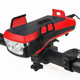 XANES,Solar,Rechargeable,Light,Super,Bright,Modes,Bicycle,Headlight,Power,130dB,Modes,Phone,Holder,Cycling,Bicycle