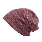 Women,Cotton,Slouch,Beanie,Casual,Solid,Knitted,Striped,Elastic