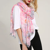 Laides,Vogue,Summer,Cotton,Graffiti,Printting,Scarf,Outdoor,Shawl,Women