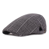 Unisex,Cotton,Linen,Beret,Forward,Outdoor,Travel,Plaid,Retro