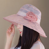 Women,Polyester,Floral,Transparent,Brimmed,Bucket,Protection,Fisherman