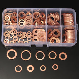 200Pcs,Solid,Copper,Washer,Assorted,Sealing,Washer,Sizes