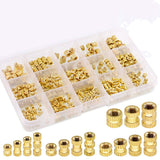 Suleve,MXBN6,370Pcs,Female,Thread,Knurled,Brass,Threaded,Insert,Embedment,Assortment,Printing