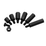 Suleve,M3NH6,300Pcs,Nylon,Screw,White&Black,Screw,Standoff,Spacer,Assortment