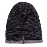 Velvet,Knitted,Stripe,Beanie,Outdoor,Winter,Skullcap,Beanies