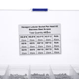 Suleve,MXST2,480Pcs,Machine,Screw,Stainless,Steel,Assortment