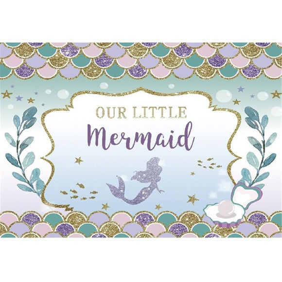 7x5'',Mermaid,Party,Backdrop,Birthday,Newborn,Photography,Shower,Decorations