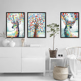 Triptych,Watercolor,Sticker,Decor,Mural,Removable,Decals