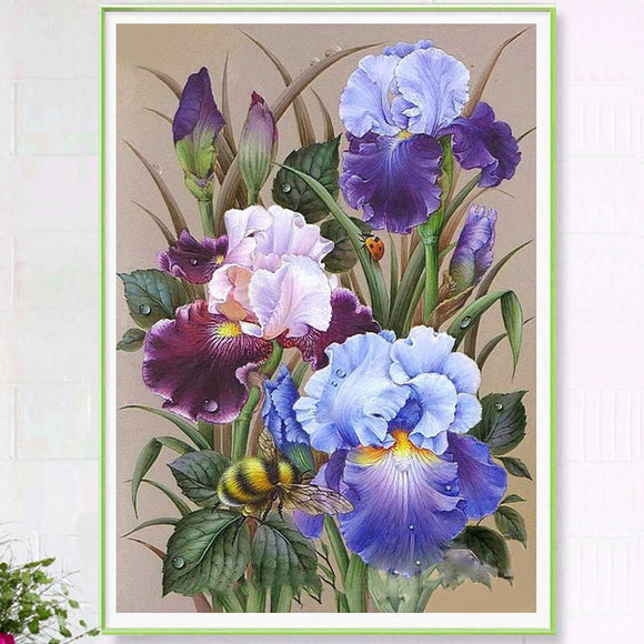 Drill,Diamond,Paintings,Flower,Embroidery,Cross,Stitch
