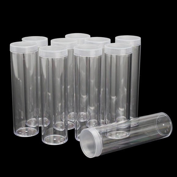 Round,Clear,Plastic,Holder,Container,Quarter,Dollar,Storage,Screw