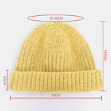 Women,Solid,Color,Knitted,Skull,Beanie,Brimless