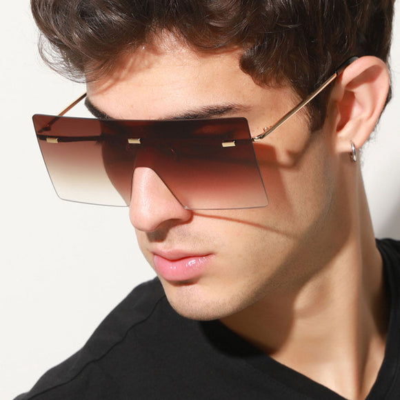 Unisex,Gradient,Color,Square,Frameless,Fashion,Protection,Sunglasses