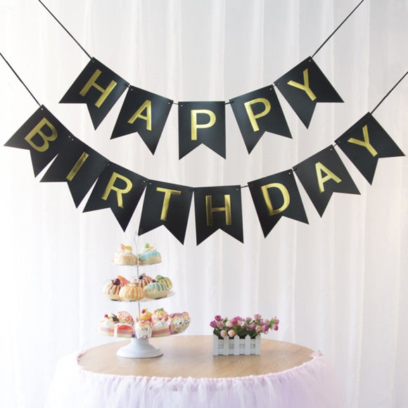 Paper,Happy,Birthday,Party,Bunting,Banner,Decorations,Hanging,Pastel,Flags,Party,Decora
