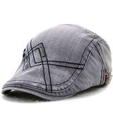 Unisex,Cotton,Washed,Embroidery,Beret,Duckbill,Buckle,Visor,Cabbie,Women