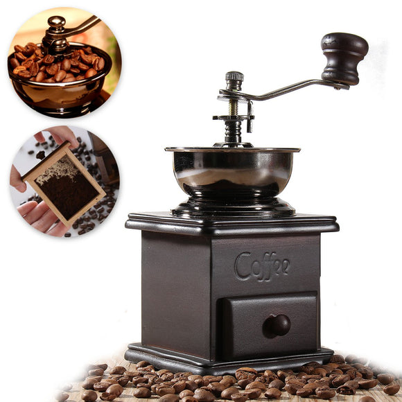 Manual,Coffee,Grinder,Spice,Herbs,Vintage,Retro,Grinding,Wooden