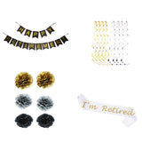 Happy,Retirement,Party,Decoration,Officially,Retired,Banner,Swirls