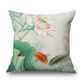 Honana,45x45cm,Vintage,Lotus,Flower,Cotton,Linen,Throw,Pillow,Waist,Cushion,Cover