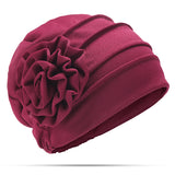 Women,Flower,Cotton,Beanies,Elegant,Muslim,Casual