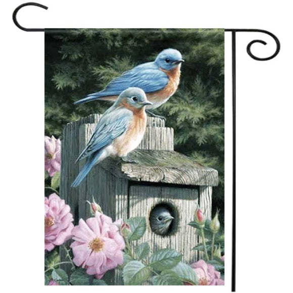 28''x40'',Bluebirds,Spring,Season,Welcome,House,Garden,Banner,Decorations
