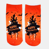 Halloween,Pumpkin,Funny,Print,Socks,Cartoon,Female