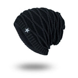 Women,Stripe,Knitted,Beanie,Velvet,Lining,Winter,Skullies