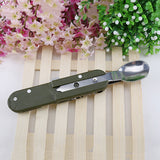 Multifunctional,Stainless,Steel,Tableware,Folding,Spoon,Opener,Blade,Outdoor,Camping,Picnic