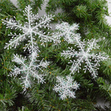 Christmas,Decorations,Snowflakes,White,Plastic,Artificial,Christmas,Decorations