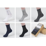 Pairs,Plaid,Combed,Cotton,Breathable,Athletic,Socks