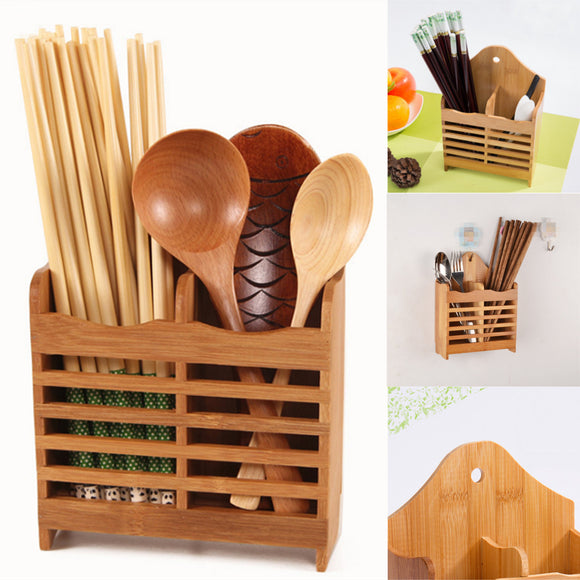 Bamboo,Cutlery,Storage,Holder,Spoon,Chopsticks,Kitchen,Organizer,Drying,RackKitchen,Storage