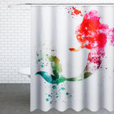 180x180CM,70.9x70.9",Bathroom,Waterproof,Shower,Curtain,Mermaid,Pattern,Plastic,Hooks"