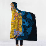 Hooded,Throw,Blankets,Indian,Ganesha,Wearable,Sleeping,Cover