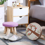 Solid,Wooden,Round,Stool,Chair,Living,Bedroom,Removeable,Cover