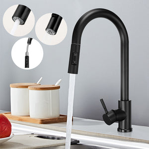 Stainless,Steel,Black,Mixing,Kitchen,Faucet,Retractable,Multifunctional,Universal