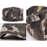 Washed,Cotton,Camouflage,Beret,Newsboy,Buckle,Adjustable,Outdoors,Sunshade,Forward